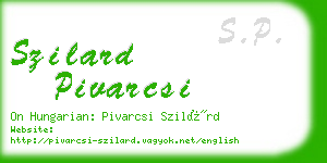 szilard pivarcsi business card